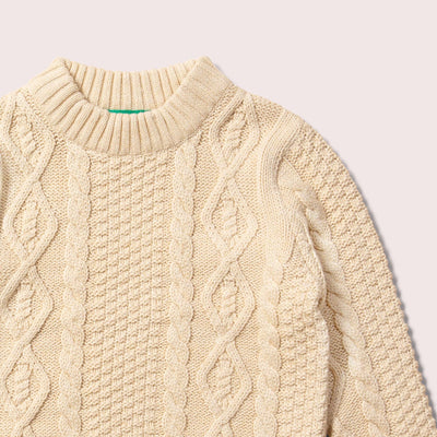 Little Green Radicals - From One To Another Oatmeal Aran Snuggly Knitted Jumper