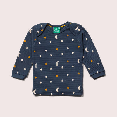 Little Green Radicals - Navy Waffle Stars Organic T-Shirt & Jogger Playset