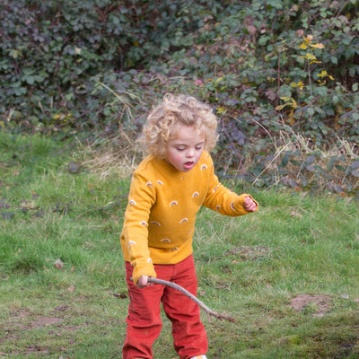 Little Green Radicals - From One To Another Rainbows Snuggly Knitted Jumper