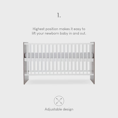 CuddleCo - Enzo Cot Bed - Truffle Oak & White