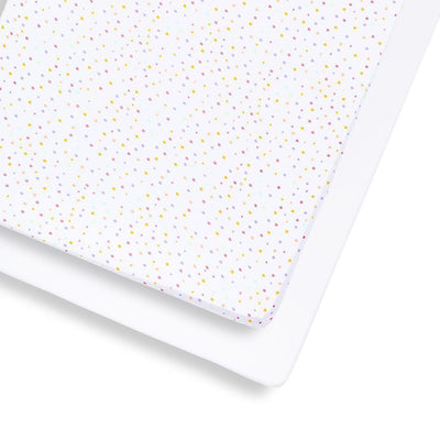 Snuz Cot & Cot Bed Fitted Sheets - Colour Spots - 2 Pack