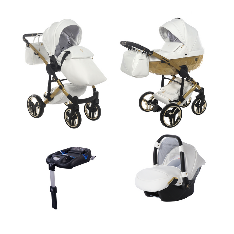 JUNAMA FLUO INDIVIDUAL SATIN WHITE GOLD - 4IN1 (INCLUDES CAR SEAT & ISOFIX BASE)