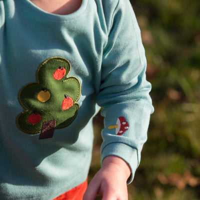 Little Green Radicals - Apple Tree Applique Long Sleeve T-Shirt