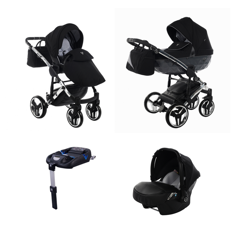 JUNAMA DIAMOND S LINE GREY - 4IN1 (INCLUDES CAR SEAT & ISOFIX BASE)