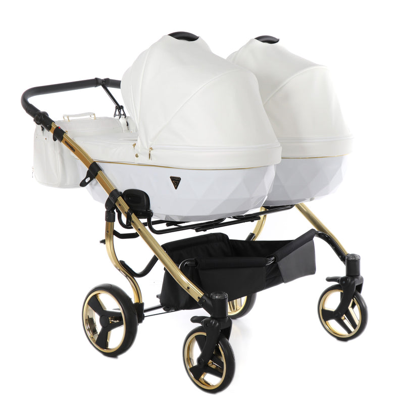 JUNAMA FLUO INDIVIDUAL WHITE GOLD DUO SLIM - 2IN1 (2 X CARRYCOTS & 2 X SEAT UNITS)