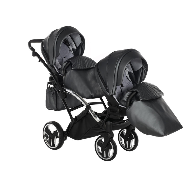 JUNAMA FLUO LINE ANTHRACITE DUO SLIM - 2IN1 (2 X CARRYCOTS & 2 X SEAT UNITS)