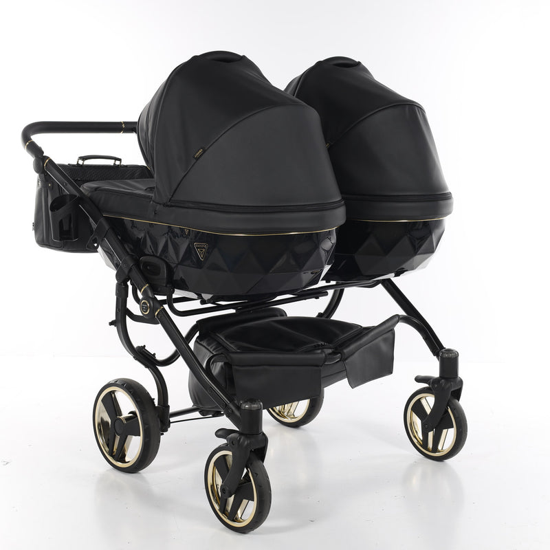 JUNAMA FLUO LINE DUO BLACK GOLD - 2IN1 (2 X CARRYCOTS & 2 X SEAT UNITS)