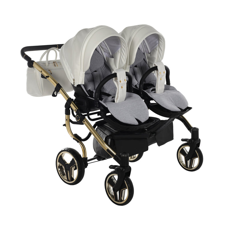 JUNAMA FLUO INDIVIDUAL DUO WHITE GOLD  - 2IN1 (2 X CARRYCOTS & 2 X SEAT UNITS)