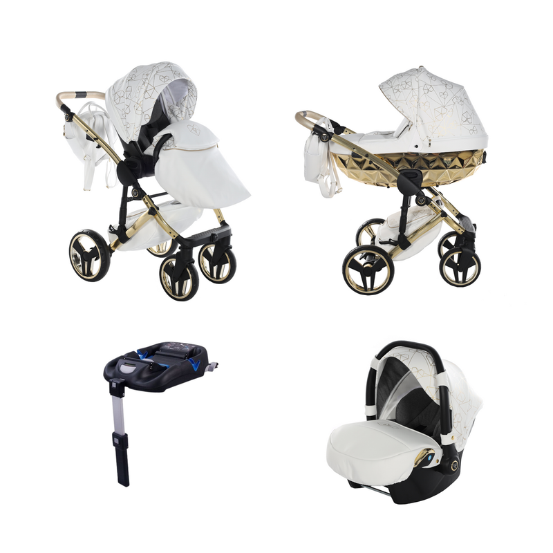 JUNAMA HEART WHITE GOLD - 4IN1 (INCLUDES CAR SEAT & ISOFIX BASE)