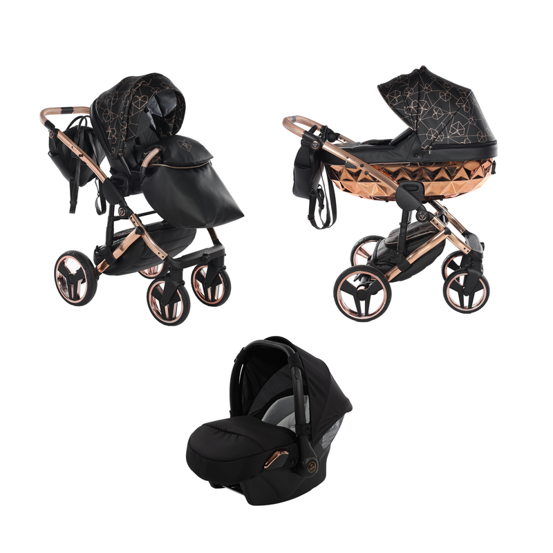 JUNAMA HEART BLACK -  3IN1 (INCLUDES CAR SEAT)