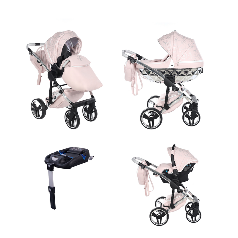 JUNAMA HEART PINK - 4IN1 (INCLUDES CAR SEAT & ISOFIX BASE)