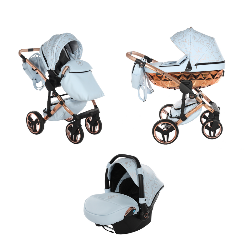 JUNAMA HEART BABY BLUE - 3IN1 (INCLUDES CAR SEAT)