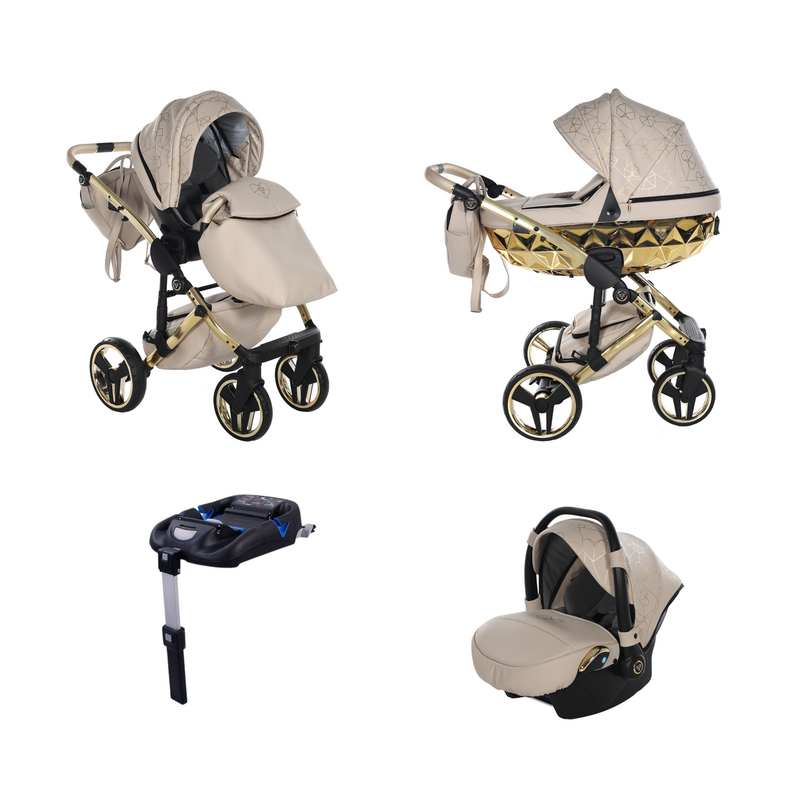 JUNAMA HEART BEIGE - 4IN1 (INCLUDES CAR SEAT & ISOFIX BASE)