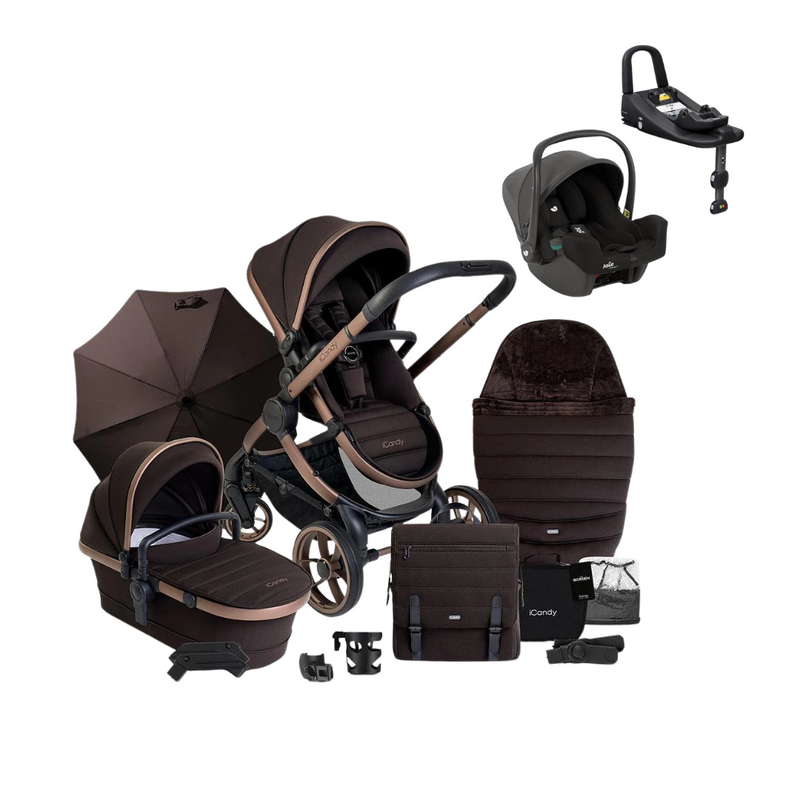 iCandy Peach 7 + Joie iSnug 2 & Base Travel System Bundle -  Pecan