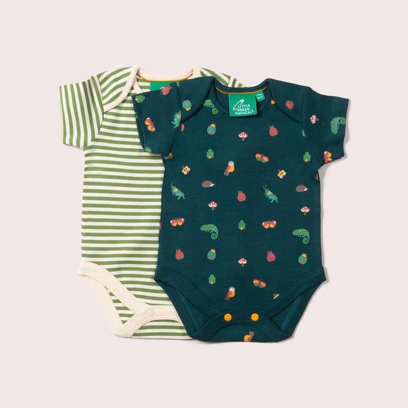 Little Green Radicals - Mini Marvels Organic Baby Bodysuit Set - 2 Pack