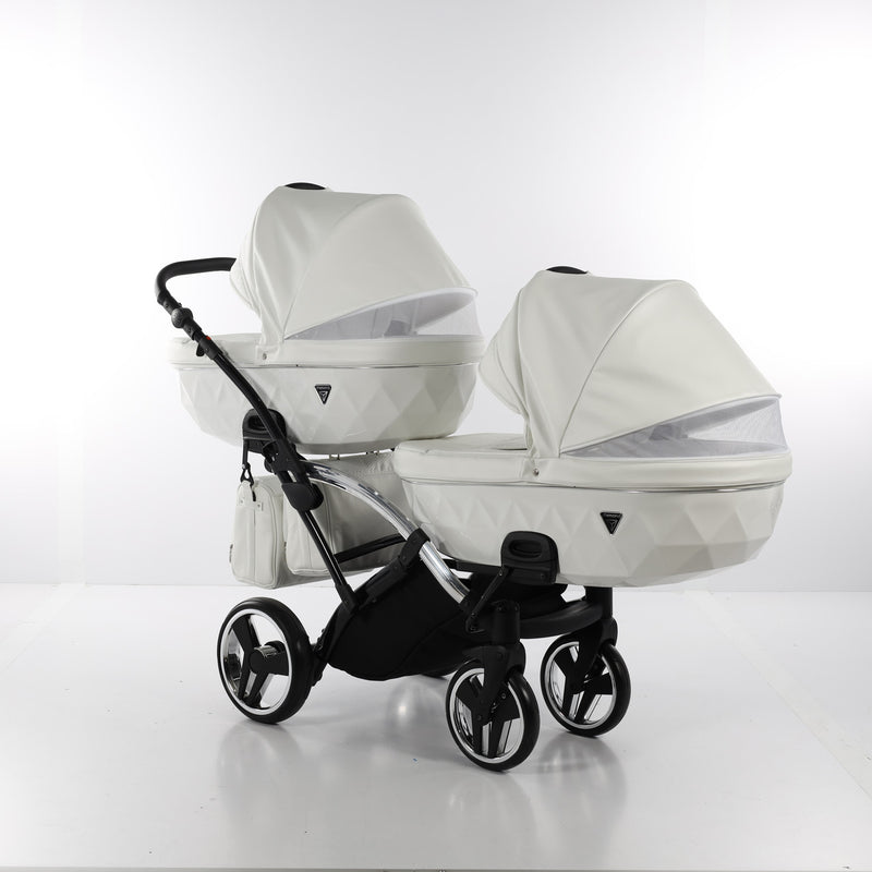 JUNAMA FLUO INDIVIDUAL WHITE SLIVER DUO SLIM - 4IN1 (INCLUDES 2 X CAR SEAT & 2 X ISOFIX BASE)