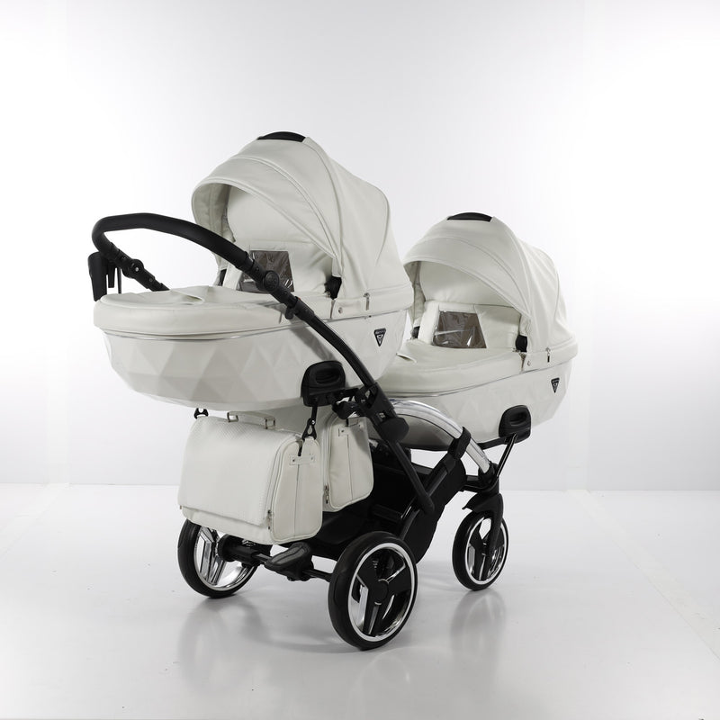 JUNAMA FLUO INDIVIDUAL WHITE SLIVER DUO SLIM - 4IN1 (INCLUDES 2 X CAR SEAT & 2 X ISOFIX BASE)