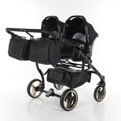 JUNAMA FLUO LINE DUO BLACK - 2IN1 (2 X CARRYCOTS & 2 X SEAT UNITS)