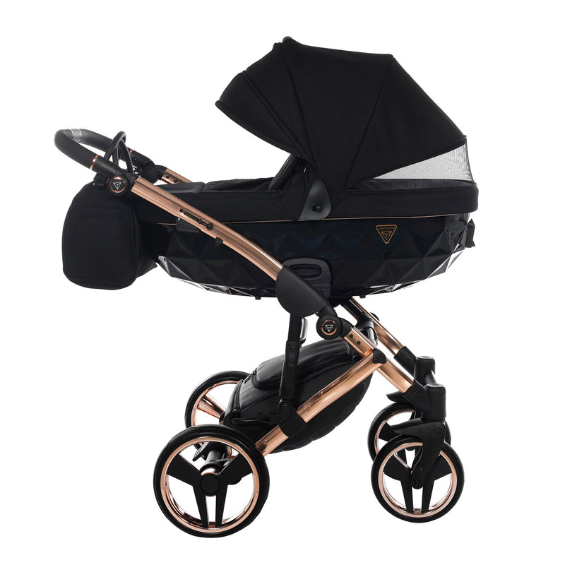 JUNAMA DIAMOND S LINE BLACK ROSE GOLD - 3IN1 (INCLUDES CAR SEAT)