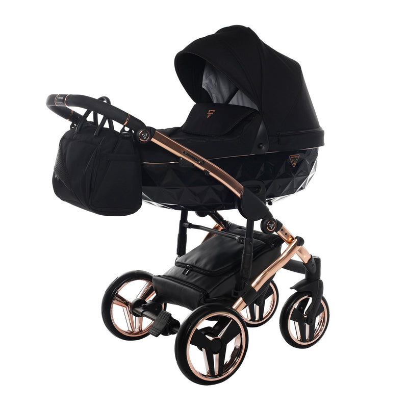 JUNAMA DIAMOND S LINE BLACK ROSE GOLD - 3IN1 (INCLUDES CAR SEAT)