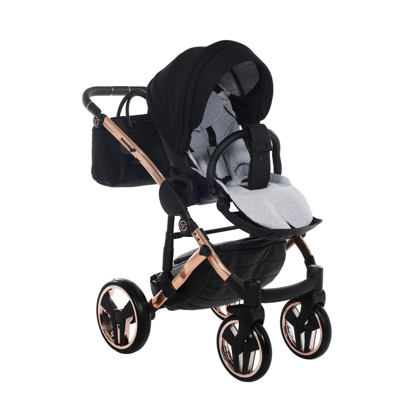 JUNAMA DIAMOND S LINE BLACK ROSE GOLD - 3IN1 (INCLUDES CAR SEAT)