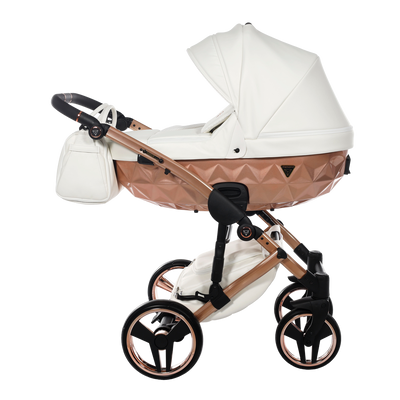 JUNAMA FLUO INDIVIDUAL SATIN WHITE ROSE GOLD - 3IN1 (INCLUDES CAR SEAT)