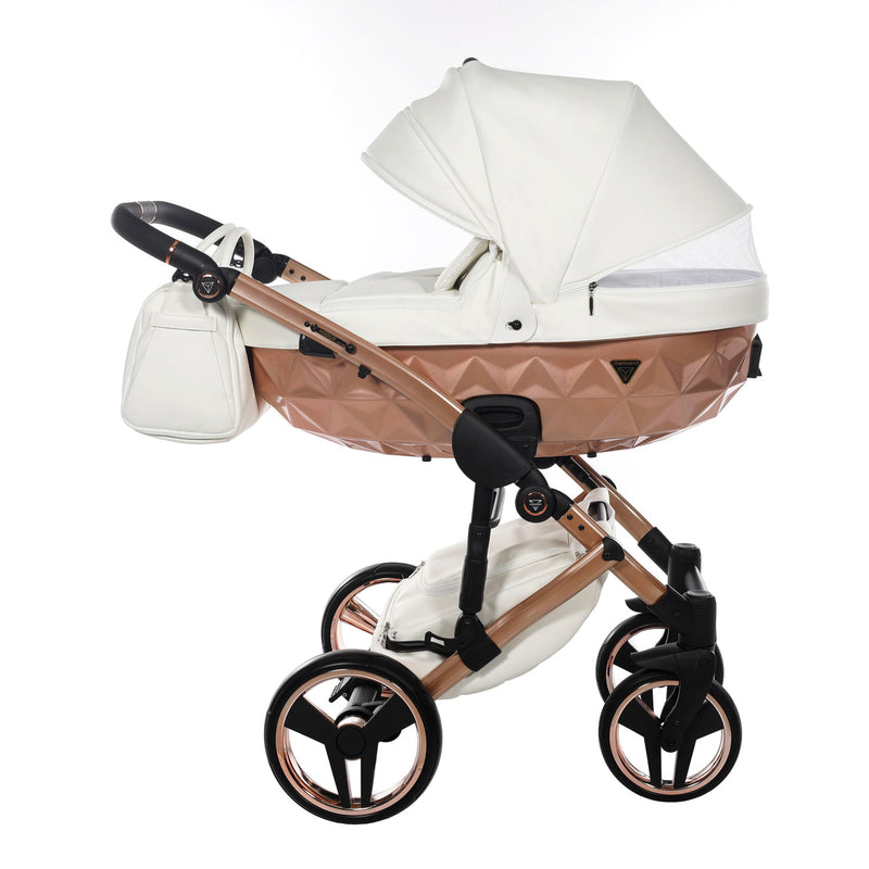 JUNAMA FLUO INDIVIDUAL SATIN WHITE ROSE GOLD - 3IN1 (INCLUDES CAR SEAT)