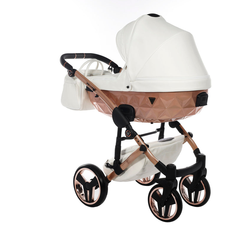 JUNAMA FLUO INDIVIDUAL SATIN WHITE ROSE GOLD - 3IN1 (INCLUDES CAR SEAT)