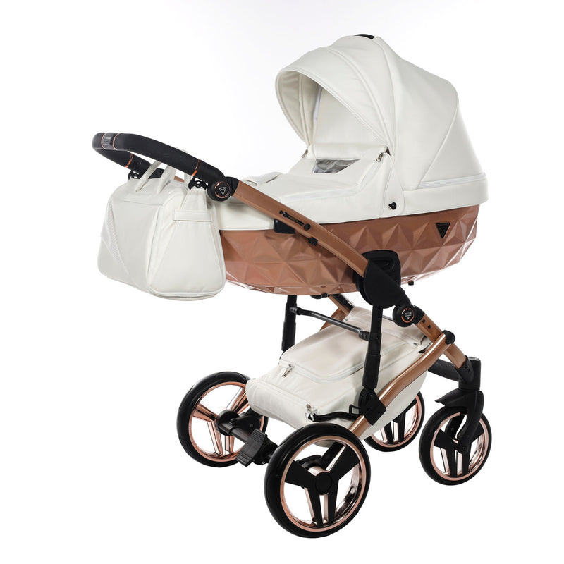 JUNAMA FLUO INDIVIDUAL SATIN WHITE ROSE GOLD - 3IN1 (INCLUDES CAR SEAT)