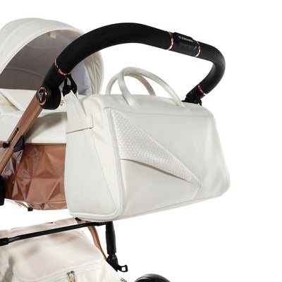 JUNAMA FLUO INDIVIDUAL SATIN WHITE ROSE GOLD - 3IN1 (INCLUDES CAR SEAT)