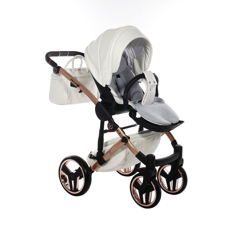 JUNAMA FLUO INDIVIDUAL SATIN WHITE ROSE GOLD - 3IN1 (INCLUDES CAR SEAT)