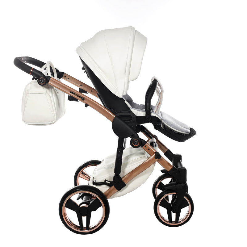 JUNAMA FLUO INDIVIDUAL SATIN WHITE ROSE GOLD - 3IN1 (INCLUDES CAR SEAT)