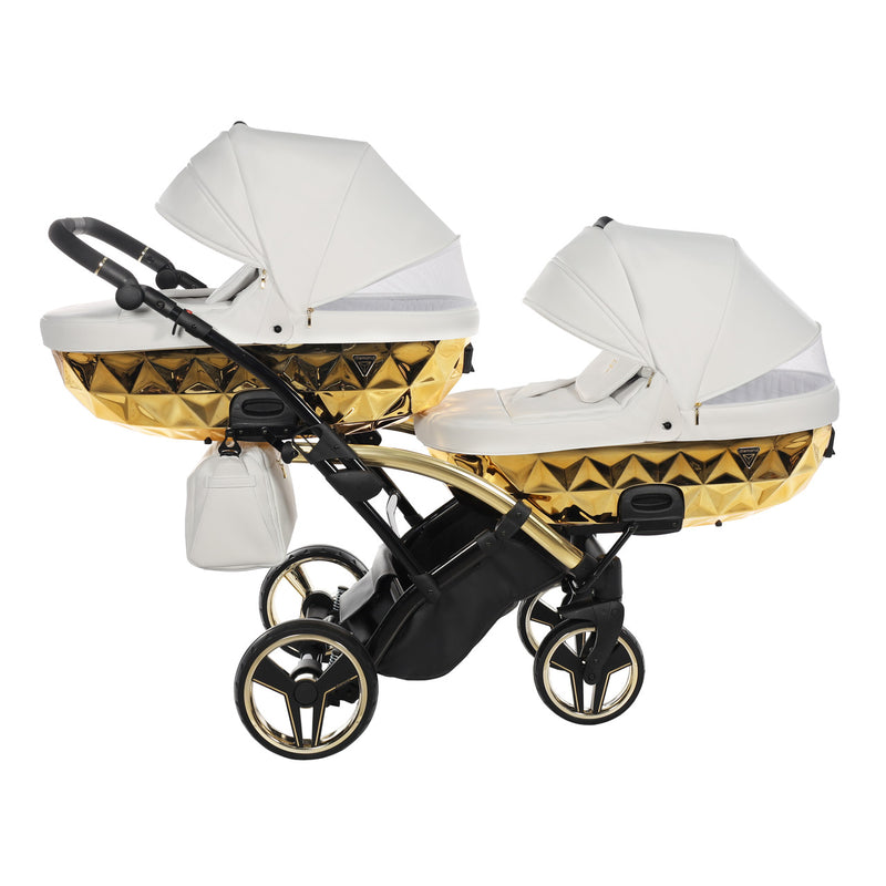 JUNAMA FLUO INDIVIDUAL MIRROR WHITE GOLD DUO SLIM - 4IN1 (INCLUDES 2 X CAR SEAT & 2 X ISOFIX BASE)