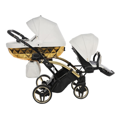 JUNAMA FLUO INDIVIDUAL MIRROR WHITE GOLD DUO SLIM - 4IN1 (INCLUDES 2 X CAR SEAT & 2 X ISOFIX BASE)