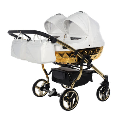 JUNAMA FLUO INDIVIDUAL MIRROR DUO WHITE GOLD - 4IN1 (INCLUDES 2 X CAR SEAT & 2 X ISOFIX BASE)