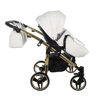 JUNAMA FLUO INDIVIDUAL MIRROR DUO WHITE GOLD - 4IN1 (INCLUDES 2 X CAR SEAT & 2 X ISOFIX BASE)