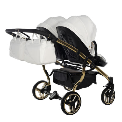 JUNAMA FLUO INDIVIDUAL MIRROR DUO WHITE GOLD - 4IN1 (INCLUDES 2 X CAR SEAT & 2 X ISOFIX BASE)