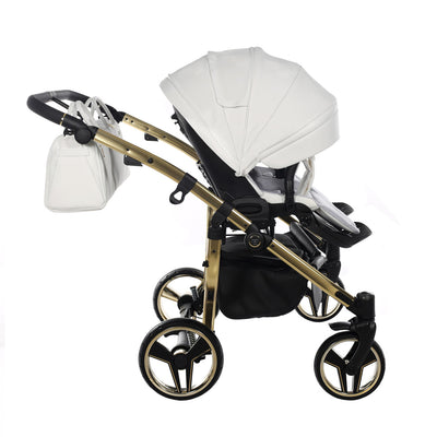 JUNAMA FLUO INDIVIDUAL MIRROR DUO WHITE GOLD - 4IN1 (INCLUDES 2 X CAR SEAT & 2 X ISOFIX BASE)