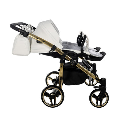 JUNAMA FLUO INDIVIDUAL MIRROR DUO WHITE GOLD - 4IN1 (INCLUDES 2 X CAR SEAT & 2 X ISOFIX BASE)