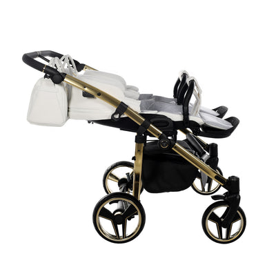 JUNAMA FLUO INDIVIDUAL MIRROR DUO WHITE GOLD - 4IN1 (INCLUDES 2 X CAR SEAT & 2 X ISOFIX BASE)