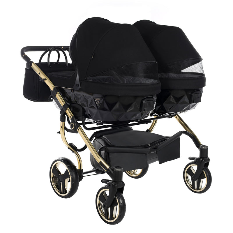 JUNAMA DIAMOND S LINE DUO BLACK GOLD - 2IN1 (2 X CARRYCOTS & 2 X SEAT UNITS)