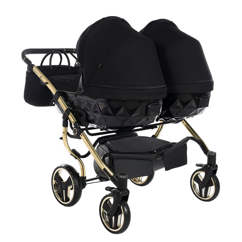 JUNAMA DIAMOND S LINE DUO BLACK GOLD - 2IN1 (2 X CARRYCOTS & 2 X SEAT UNITS)