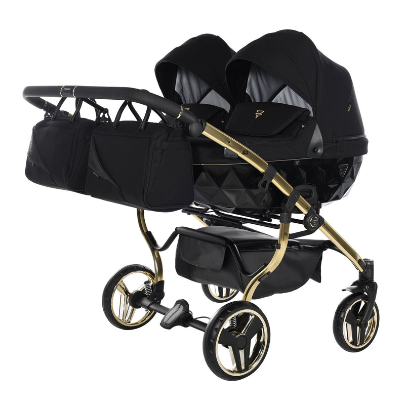 JUNAMA DIAMOND S LINE DUO BLACK GOLD - 2IN1 (2 X CARRYCOTS & 2 X SEAT UNITS)