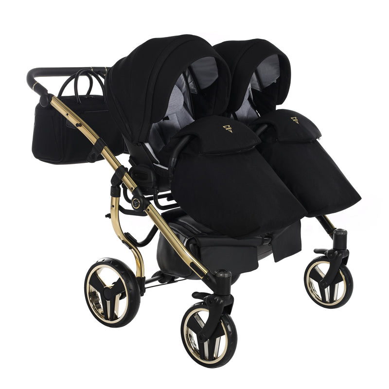 JUNAMA DIAMOND S LINE DUO BLACK GOLD - 2IN1 (2 X CARRYCOTS & 2 X SEAT UNITS)