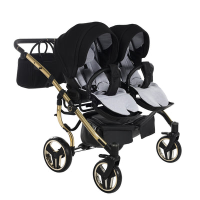 JUNAMA DIAMOND S LINE DUO BLACK GOLD - 2IN1 (2 X CARRYCOTS & 2 X SEAT UNITS)