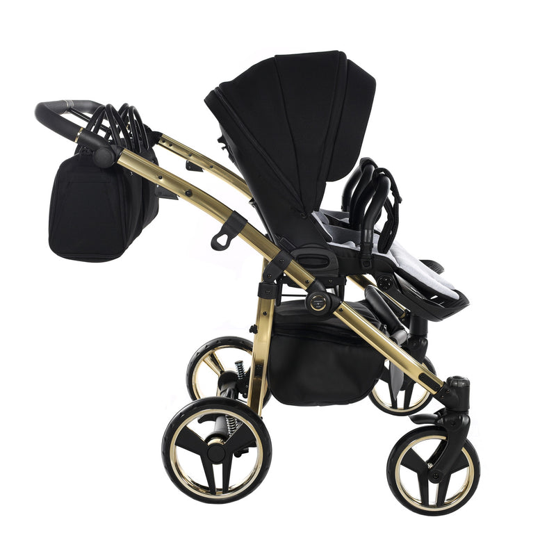 JUNAMA DIAMOND S LINE DUO BLACK GOLD - 2IN1 (2 X CARRYCOTS & 2 X SEAT UNITS)