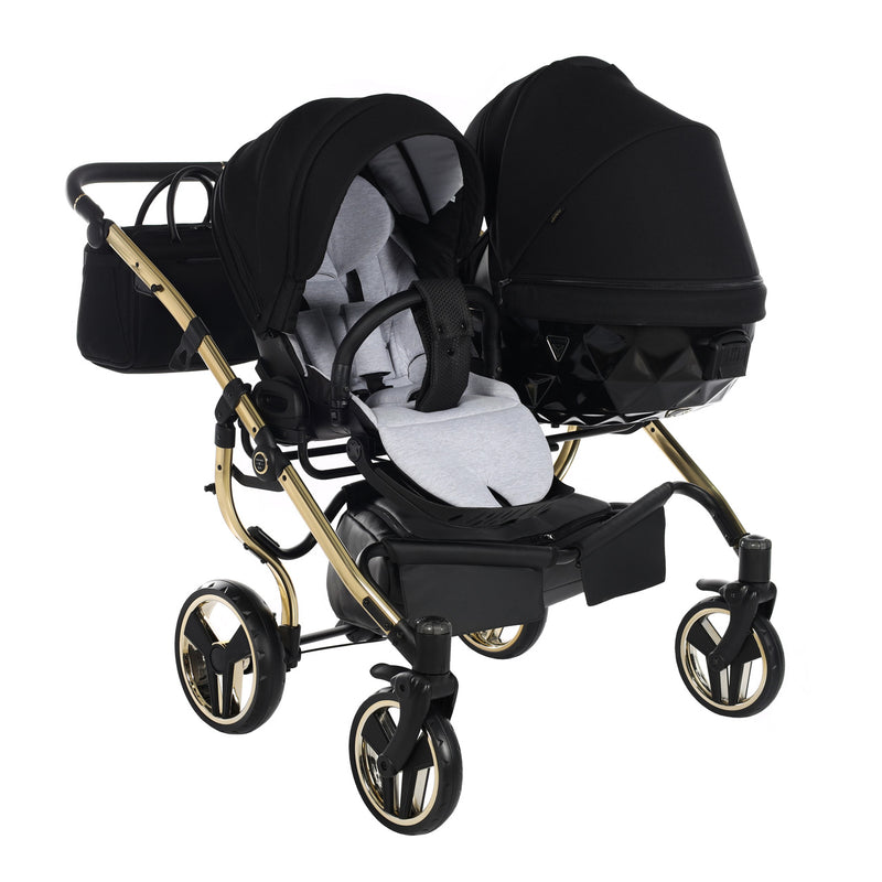 JUNAMA DIAMOND S LINE DUO BLACK GOLD - 2IN1 (2 X CARRYCOTS & 2 X SEAT UNITS)