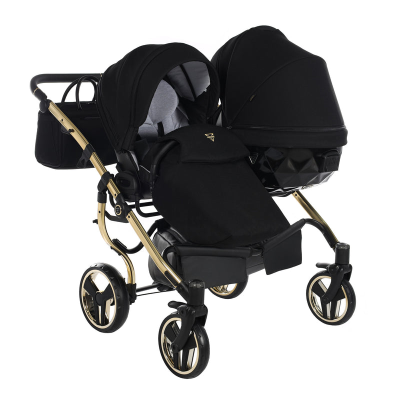 JUNAMA DIAMOND S LINE DUO BLACK GOLD - 2IN1 (2 X CARRYCOTS & 2 X SEAT UNITS)