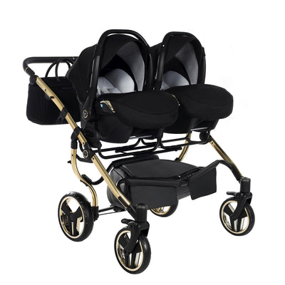 JUNAMA DIAMOND S LINE DUO BLACK GOLD - 2IN1 (2 X CARRYCOTS & 2 X SEAT UNITS)