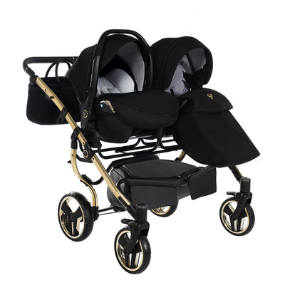 JUNAMA DIAMOND S LINE DUO BLACK GOLD - 2IN1 (2 X CARRYCOTS & 2 X SEAT UNITS)